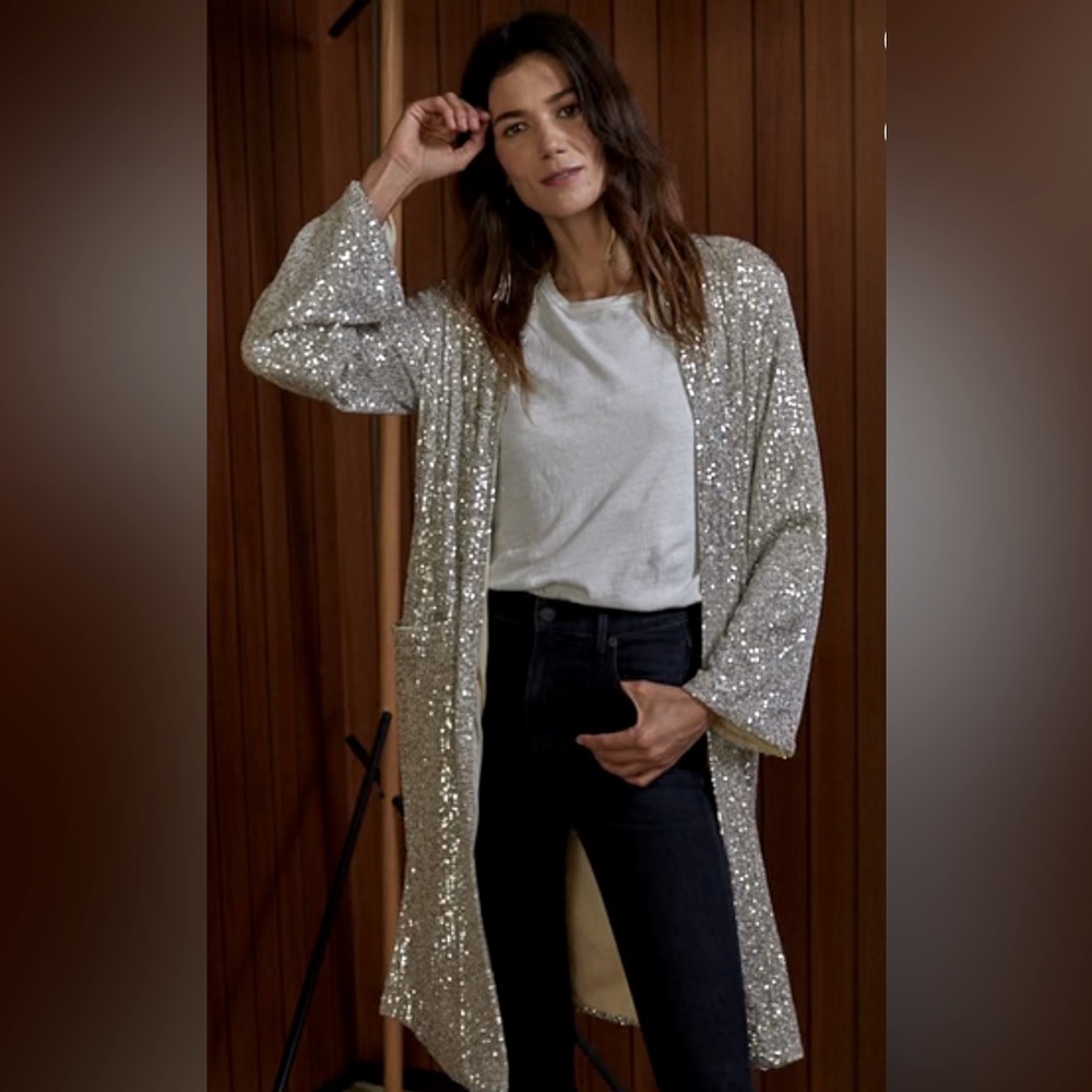 NWT Sequin Open Face Duster -By Together